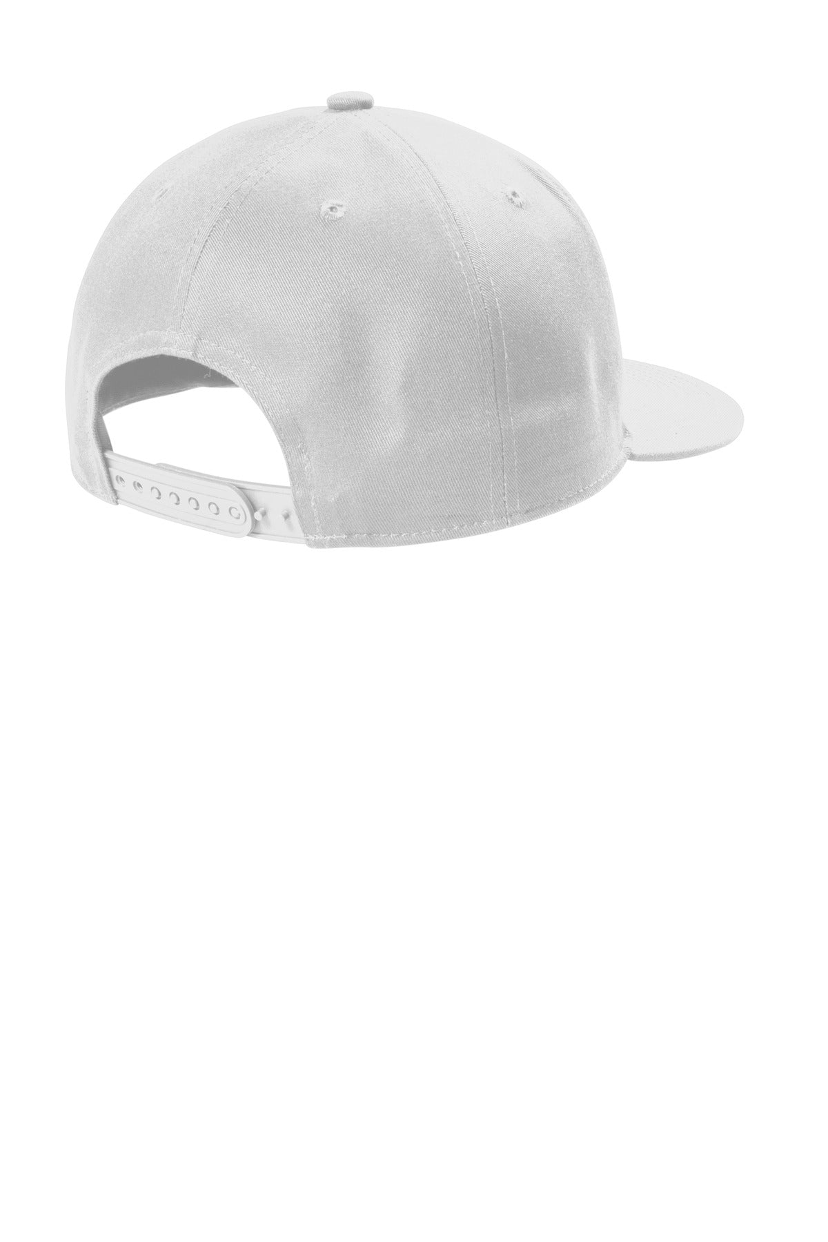Port Authority Snapback Flat Bill Cap - White