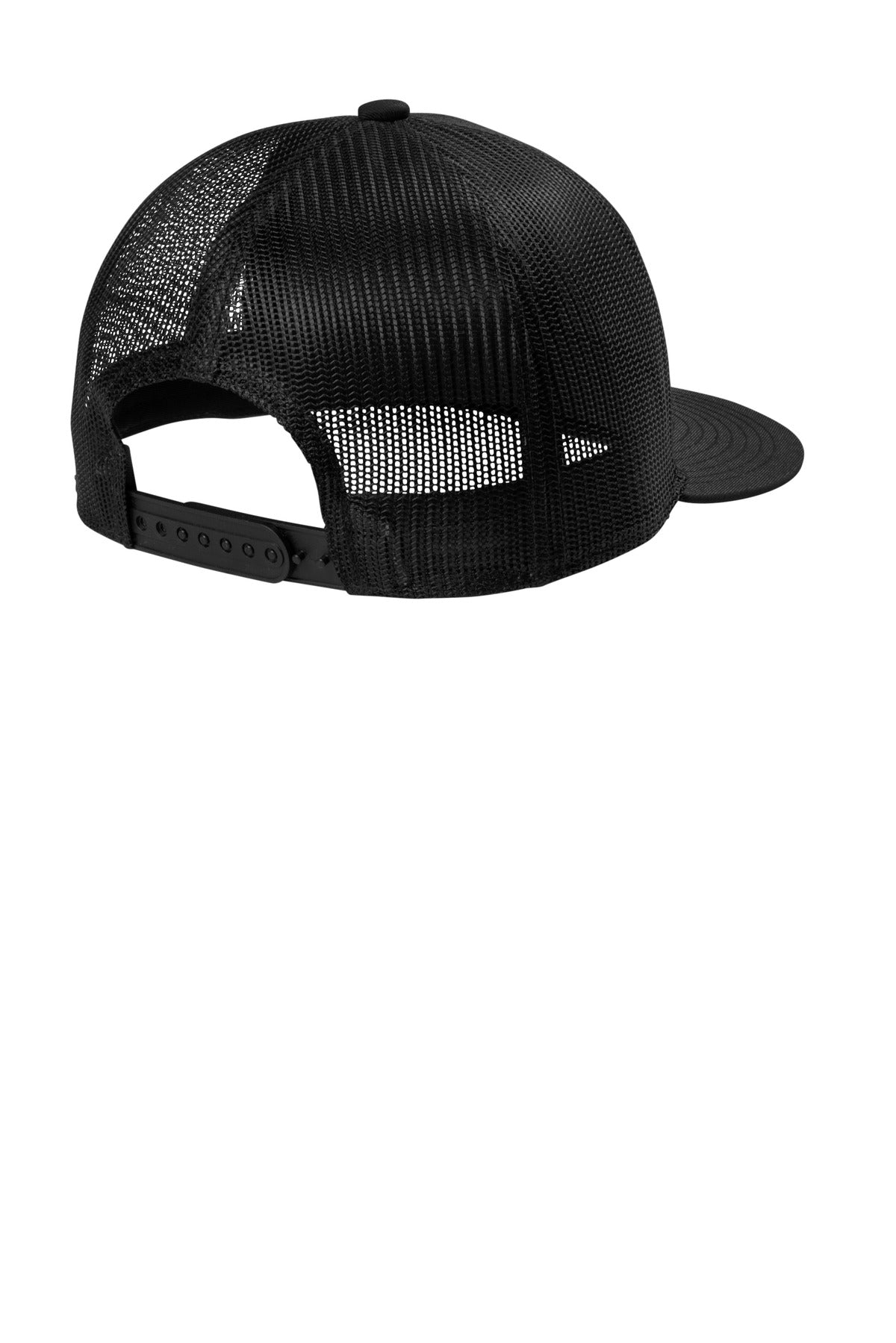 Port Authority Snapback Flat Bill Trucker Cap - Black