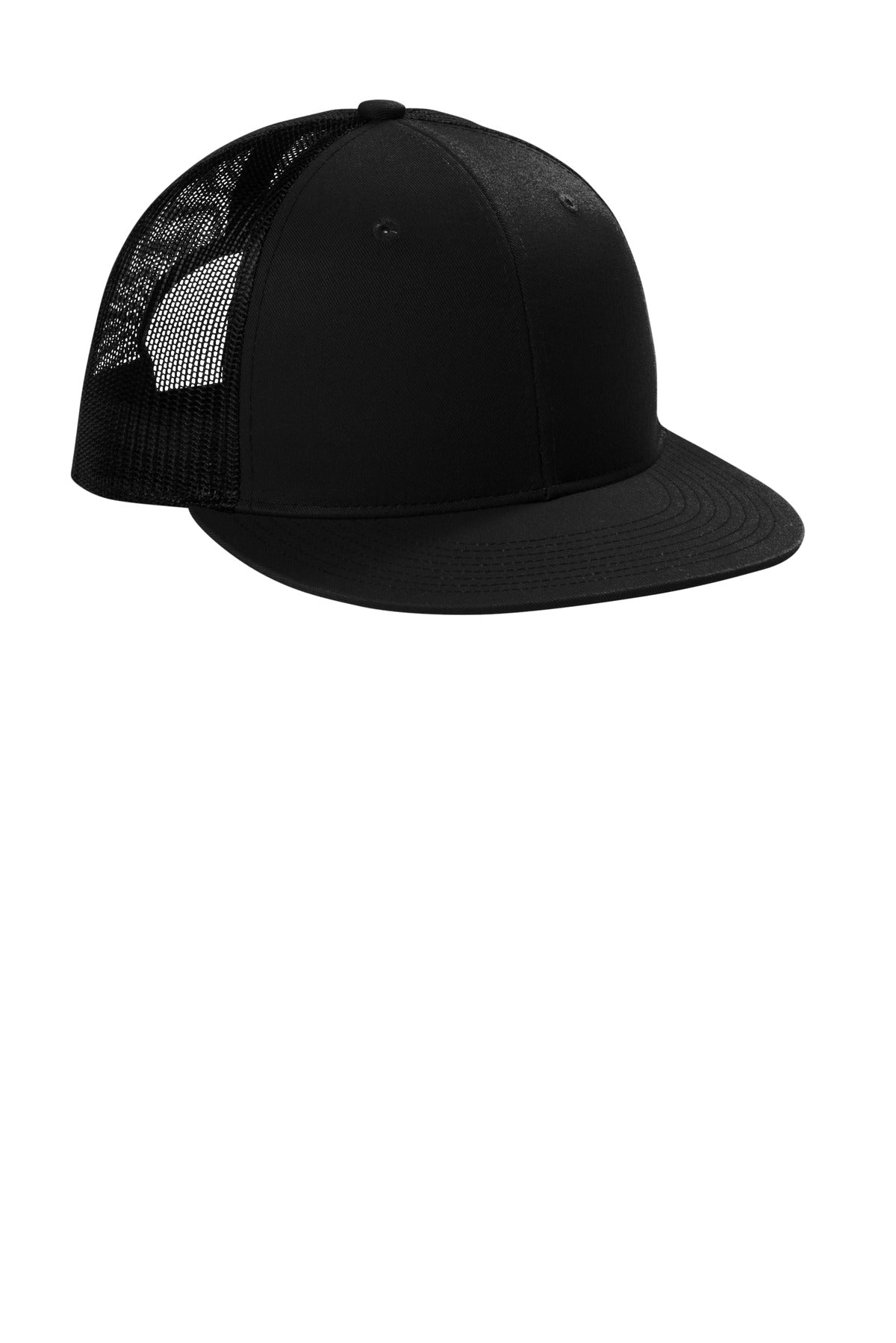Port Authority Snapback Flat Bill Trucker Cap - Black