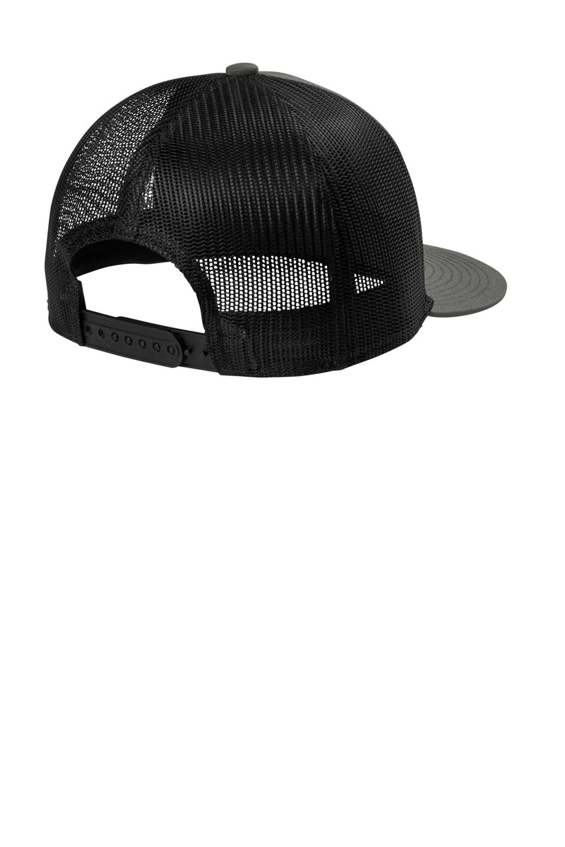Port Authority Snapback Flat Bill Trucker Cap - Grey Steel/ Black