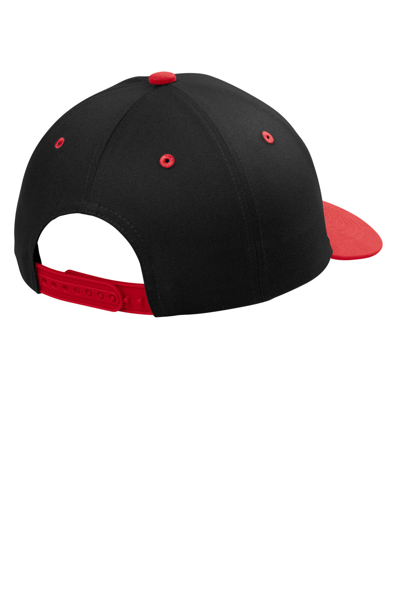Port Authority Snapback Cap - Black/ True Red