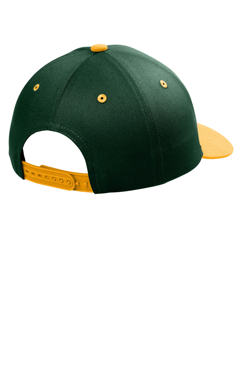 Port Authority Snapback Cap - Dark Green/ Gold