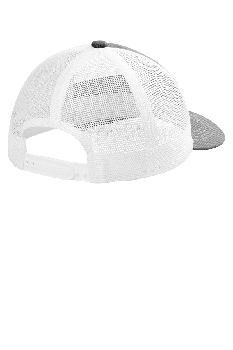 Port Authority Unstructured Snapback Trucker Cap - Gusty Grey/ White