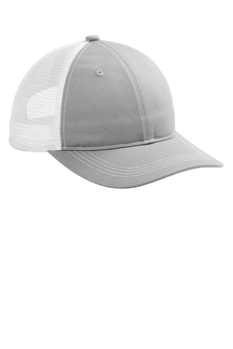 Port Authority Unstructured Snapback Trucker Cap - Gusty Grey/ White