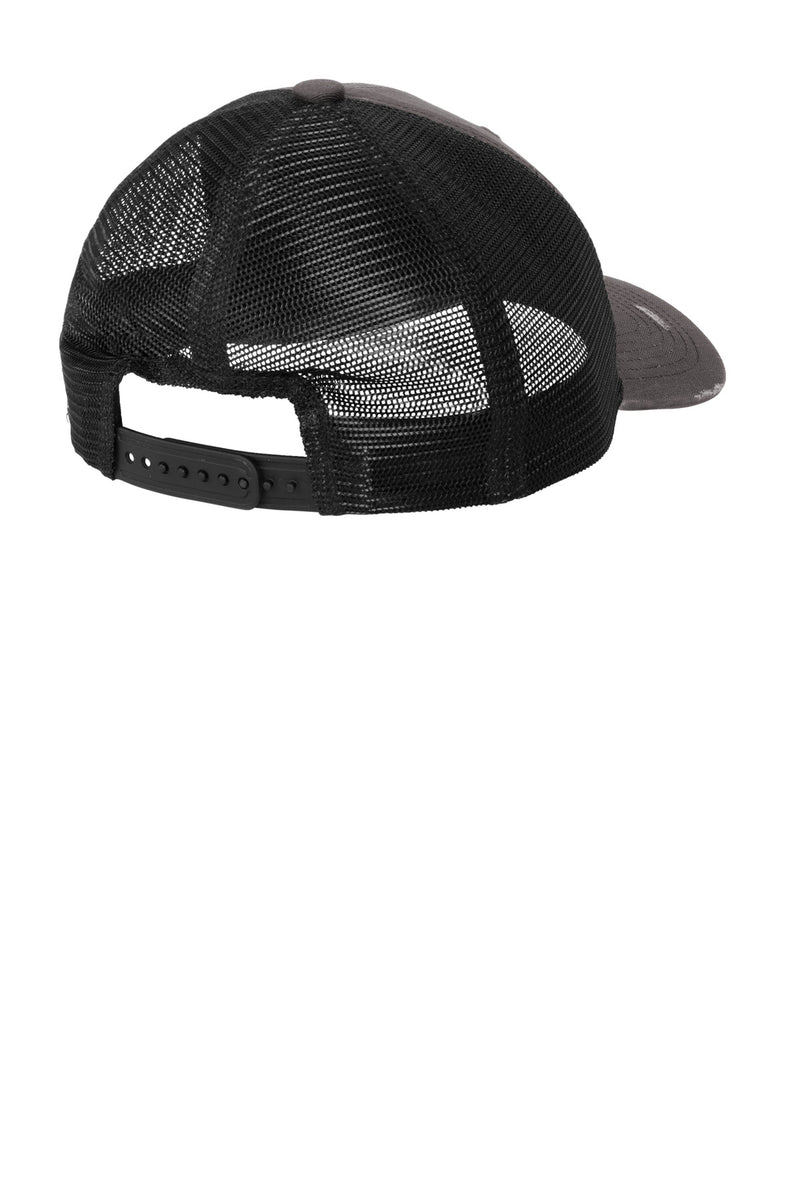 Port Authority Distressed Mesh Back Cap - Grey Steel/ Black