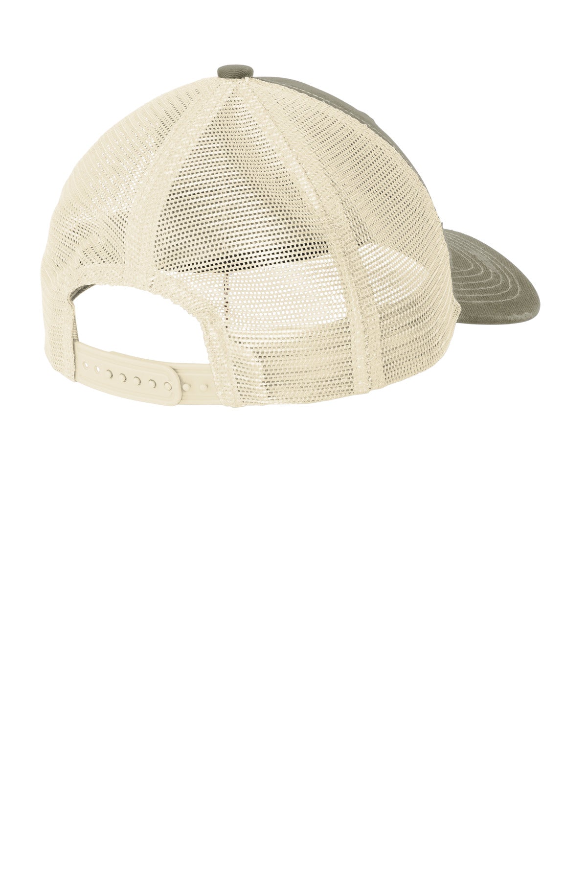 Port Authority Distressed Mesh Back Cap - Light Olive/ Stone