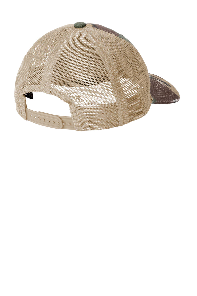 Port Authority Distressed Mesh Back Cap - Military Camo/ Khaki