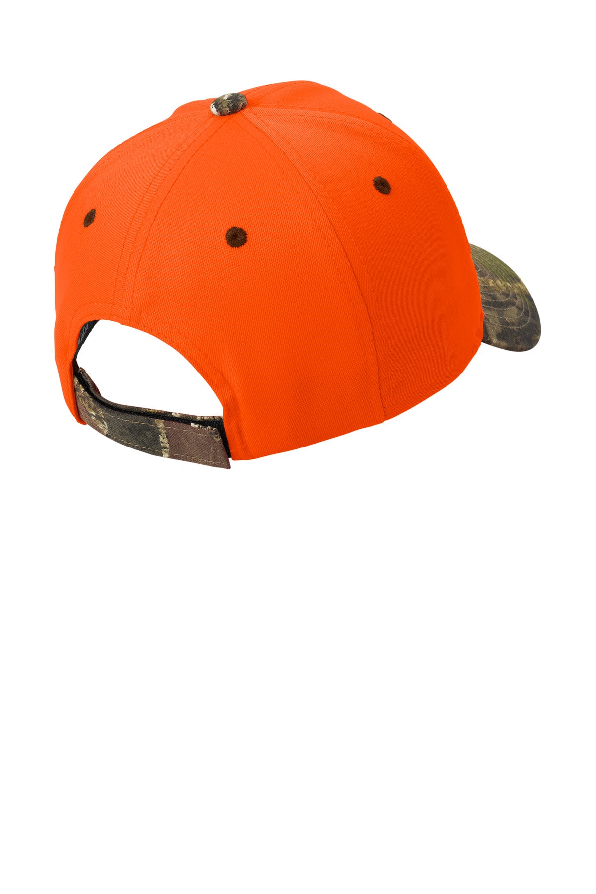 Port Authority Enhanced Visibility Cap with Camo Brim - Orange Blaze/ Mossy Oak New Break-Up