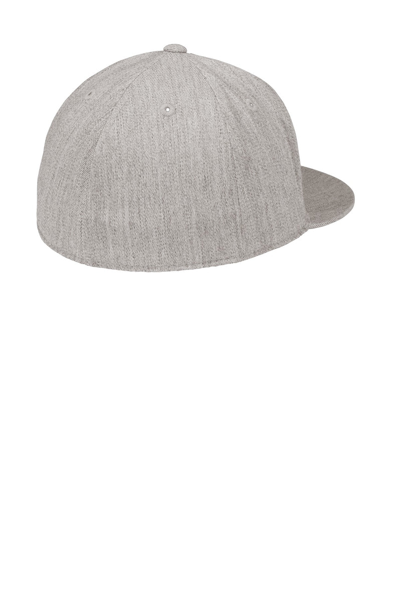 Port Authority Flexfit 210 Flat Bill Cap - Heather Grey