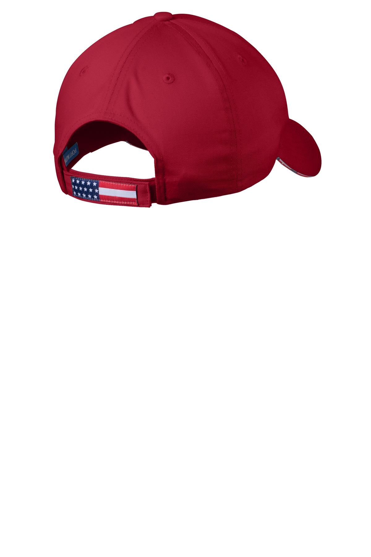 Port Authority Americana Flag Sandwich Cap - Deep Red
