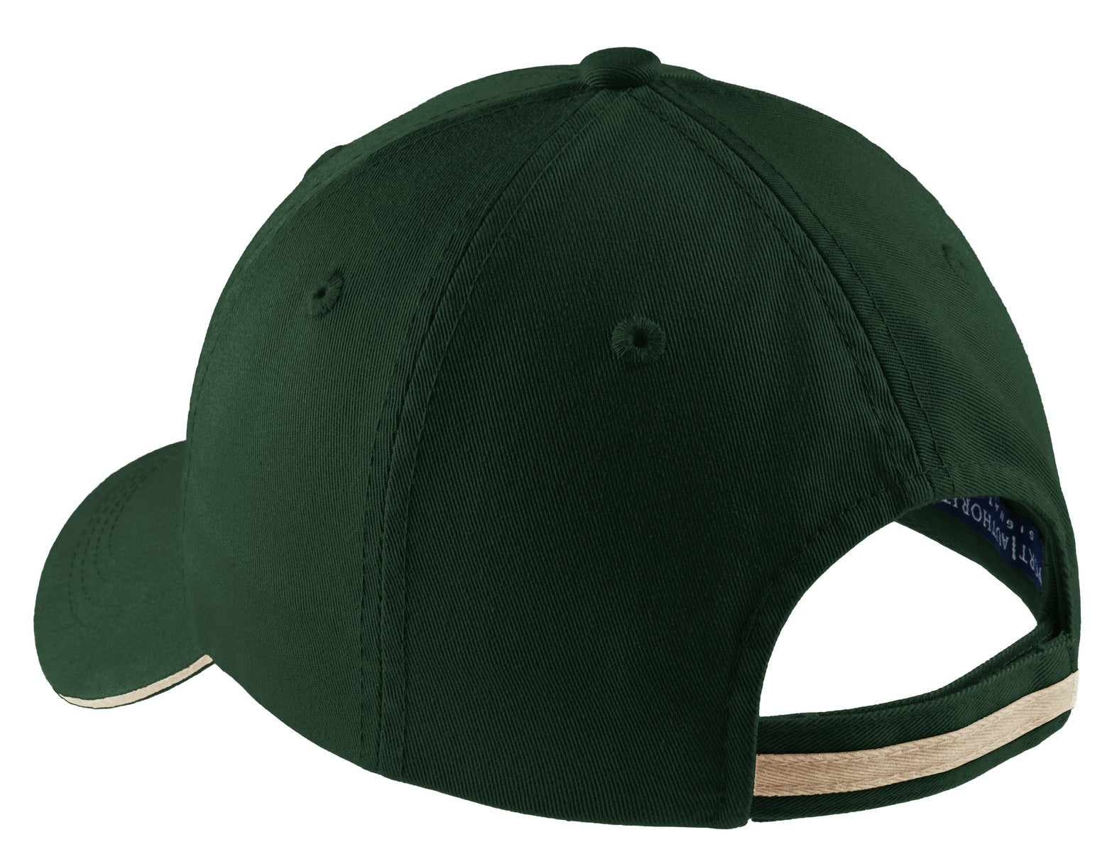 Port Authority Sandwich Bill Cap with Striped Closure - Hunter/ Stone