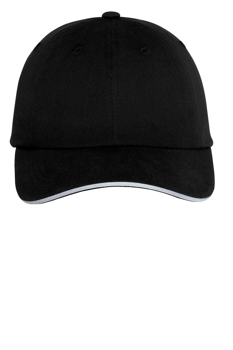 Port Authority Reflective Sandwich Bill Cap - Black/ Reflective