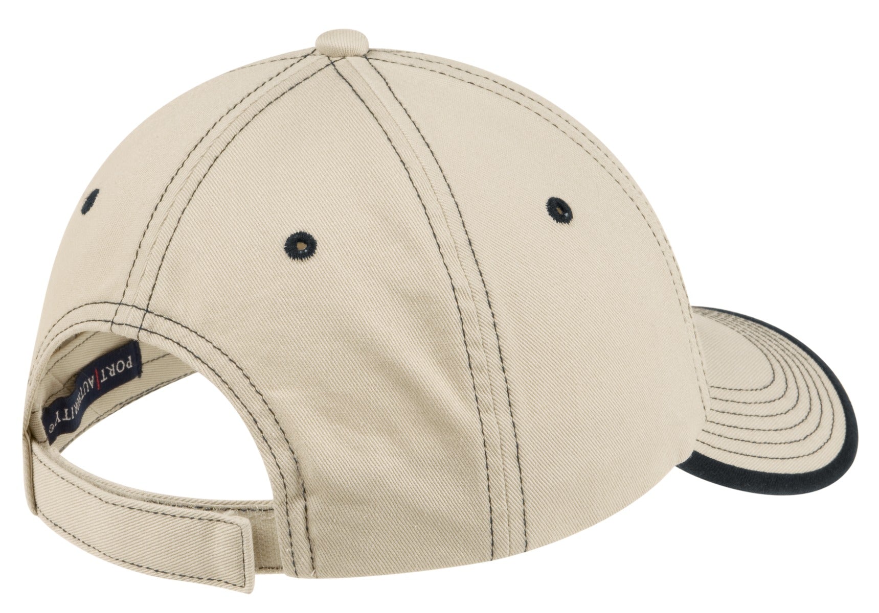 Port Authority Vintage Washed Contrast Stitch Cap - Stone/ Black