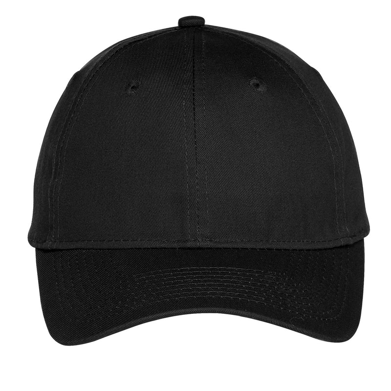 Port Authority Six-Panel Unstructured Twill Cap - Black