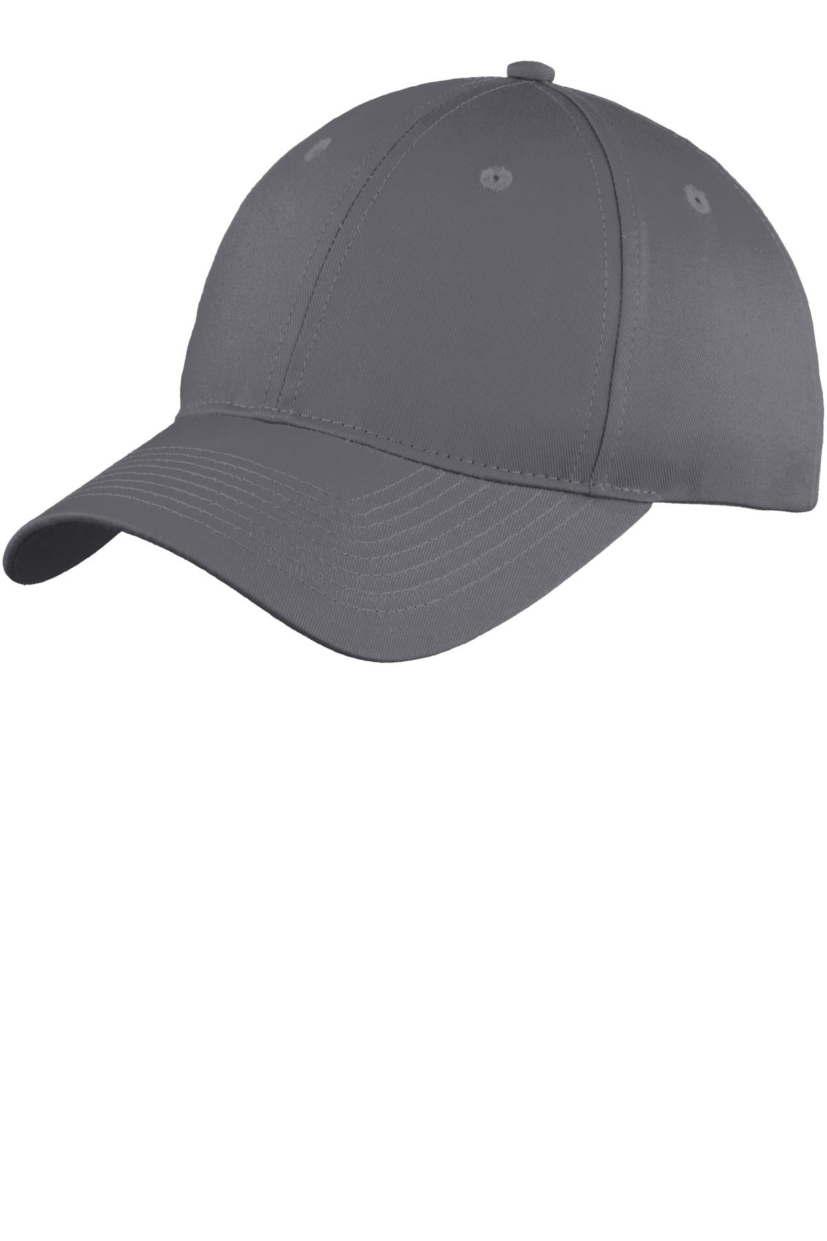 Port Authority Youth Six-Panel Unstructured Twill Cap - Charcoal