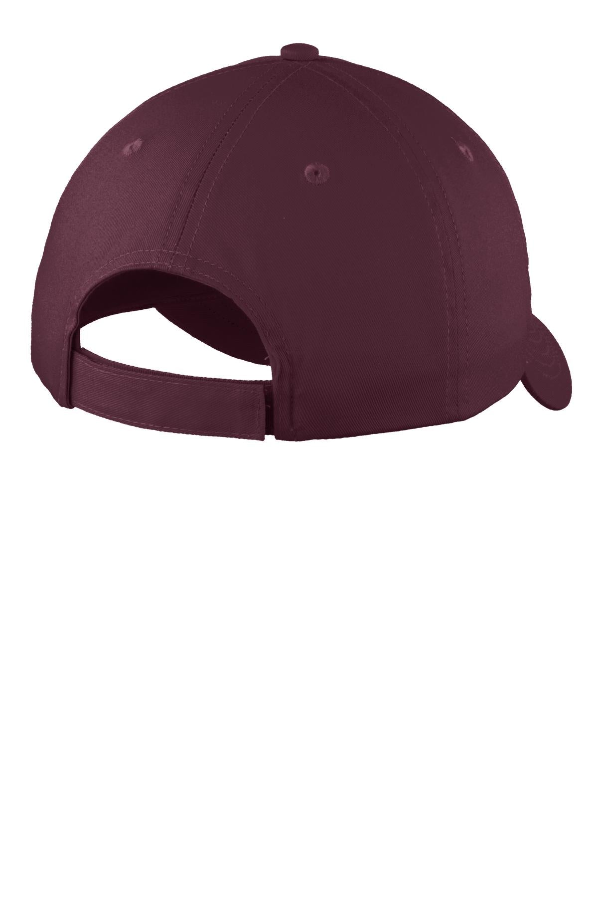 Port Authority Six-Panel Unstructured Twill Cap - Maroon