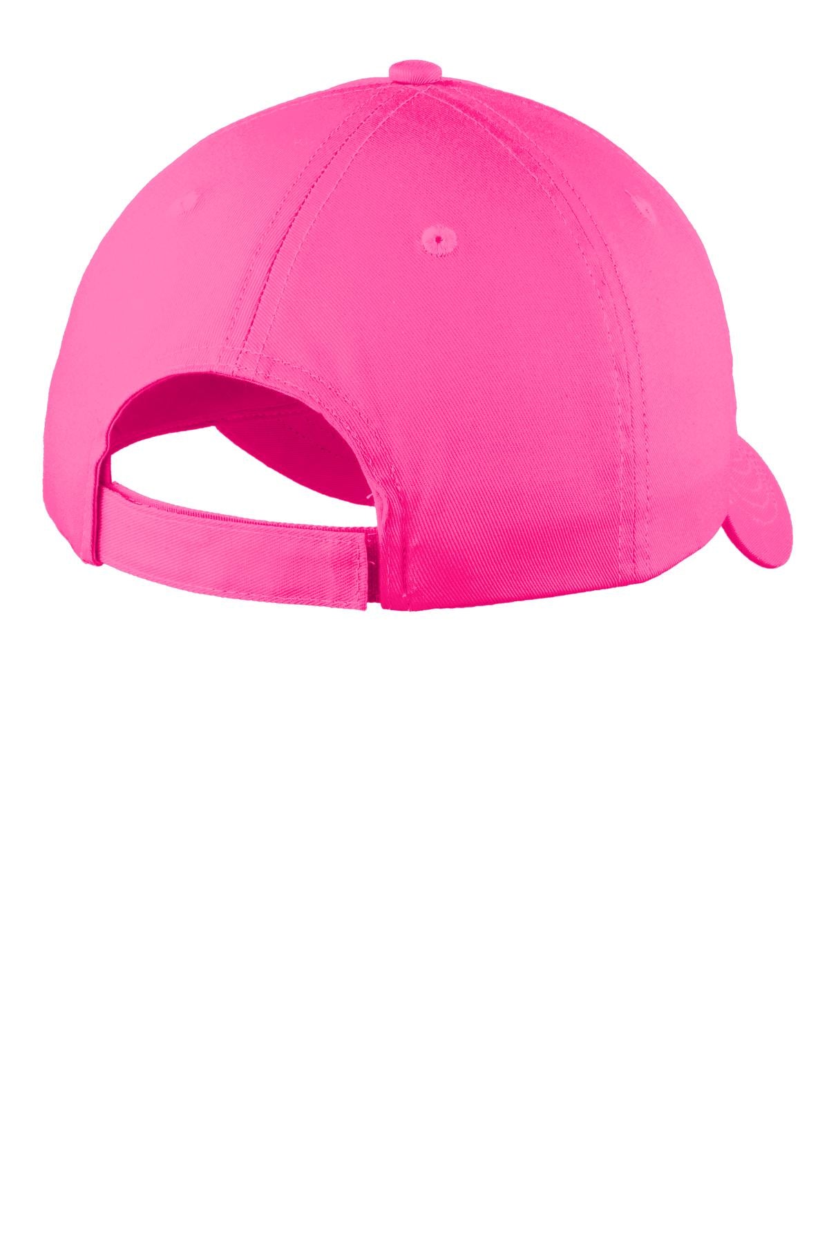 Port Authority Six-Panel Unstructured Twill Cap - Neon Pink