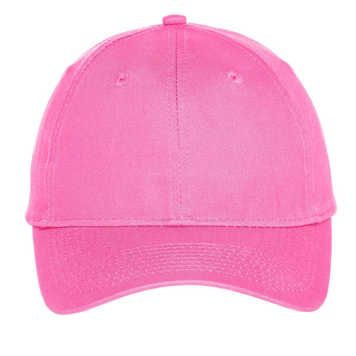 Port Authority Six-Panel Unstructured Twill Cap - Neon Pink