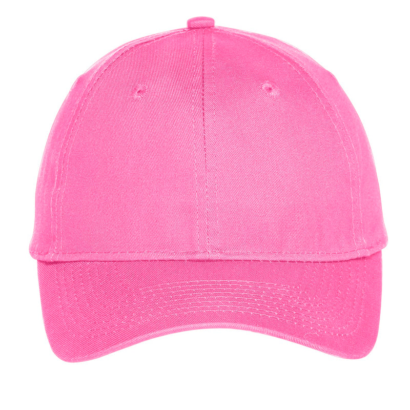 Port Authority Six-Panel Unstructured Twill Cap - Neon Pink