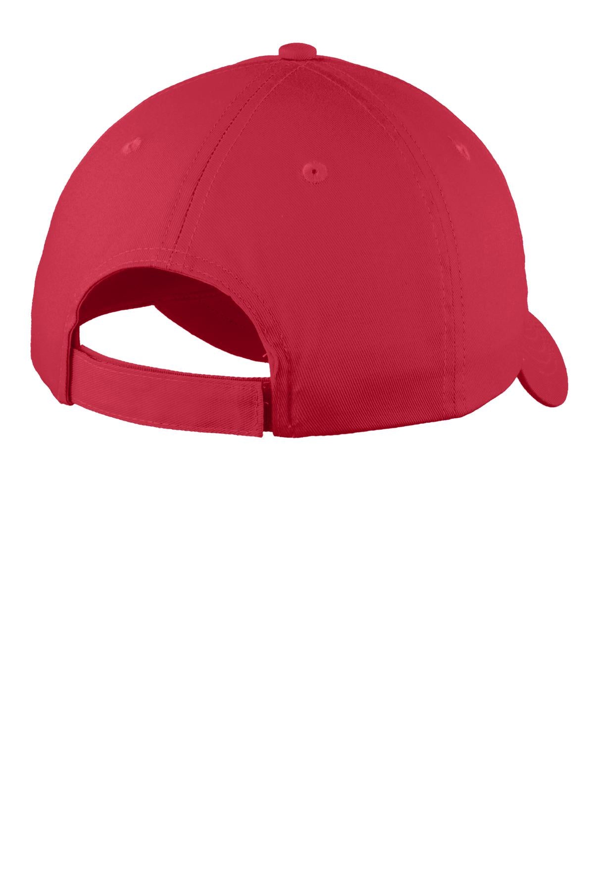 Port Authority Six-Panel Unstructured Twill Cap - Red