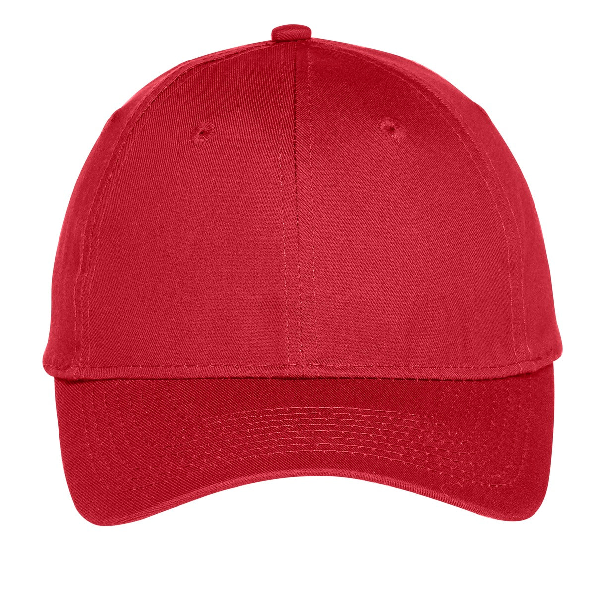 Port Authority Six-Panel Unstructured Twill Cap - Red