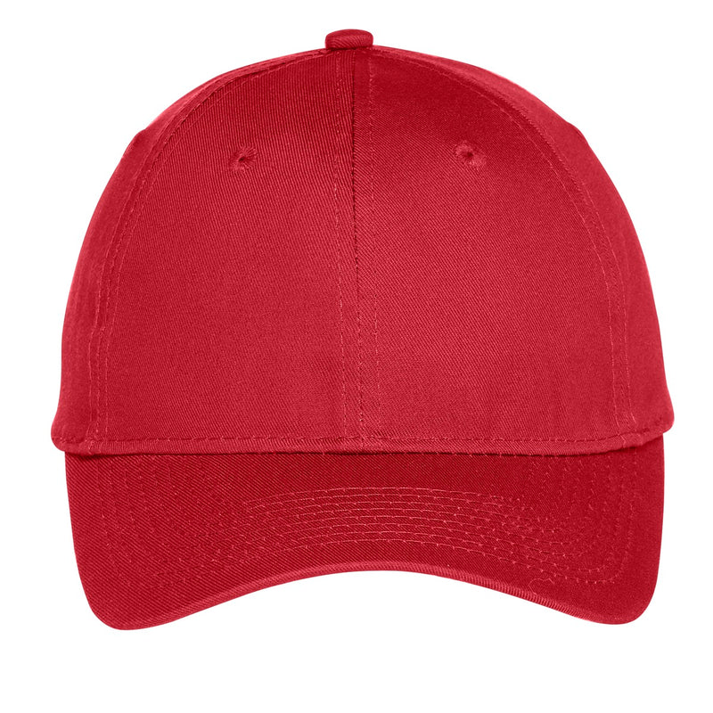Port Authority Six-Panel Unstructured Twill Cap - Red