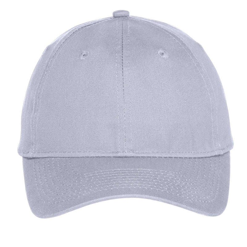 Port Authority Six-Panel Unstructured Twill Cap - Silver