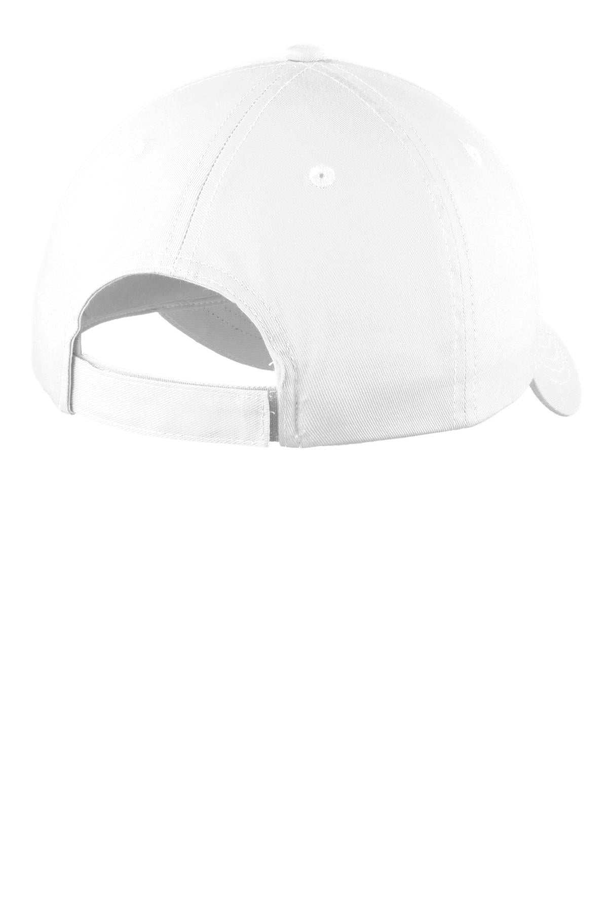 Port Authority Six-Panel Unstructured Twill Cap - White