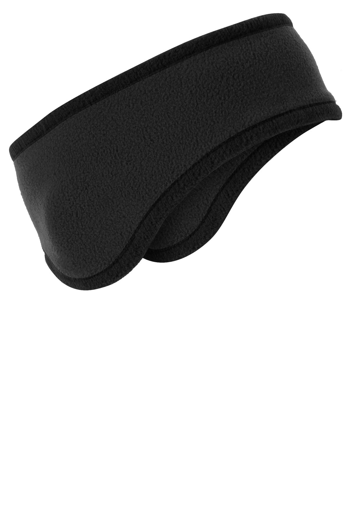 Port Authority Two-Color Fleece Headband - Black/ Black