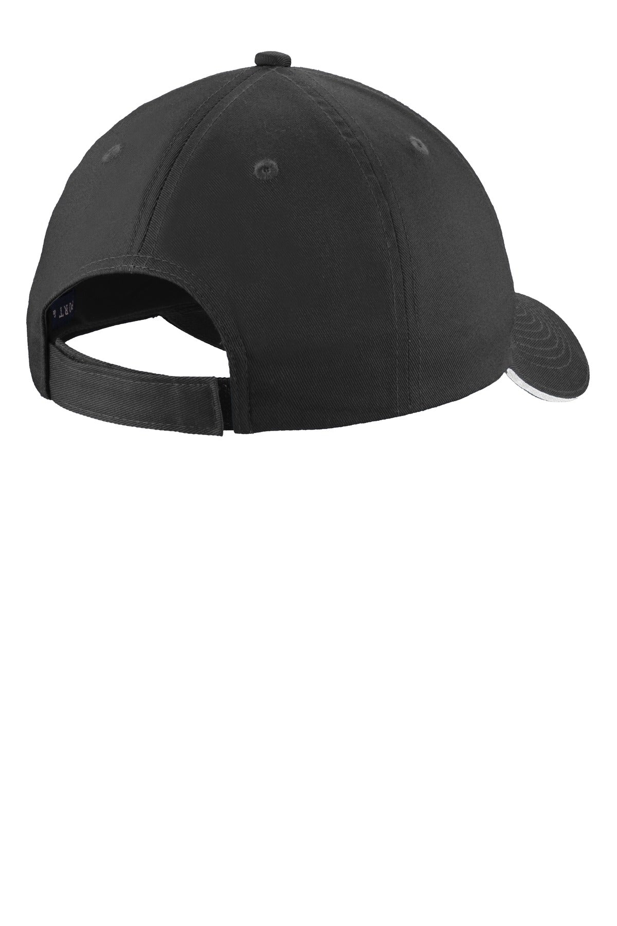 Port Authority Unstructured Sandwich Bill Cap - Black/ White