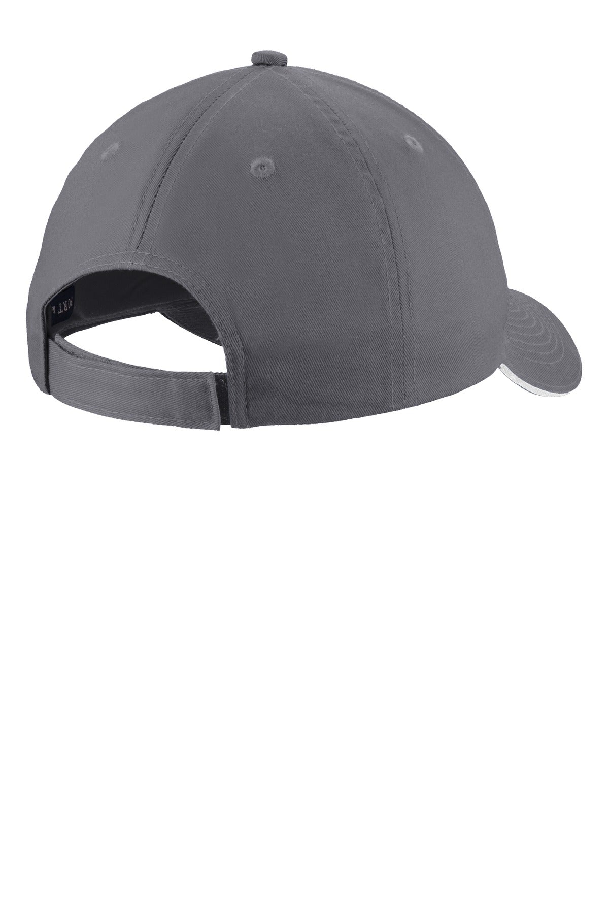 Port Authority Unstructured Sandwich Bill Cap - Charcoal/ White