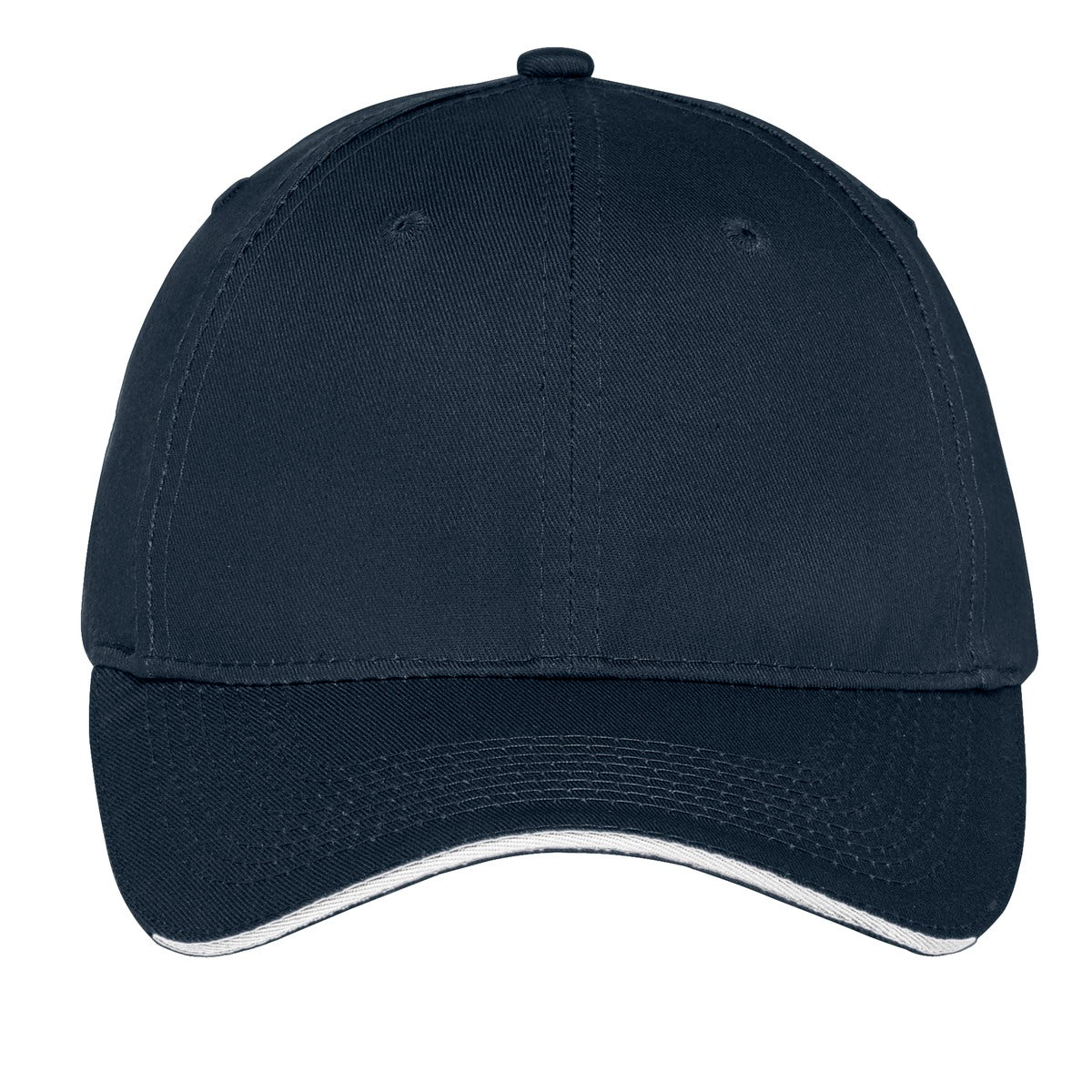 Port Authority Unstructured Sandwich Bill Cap - Navy/ White