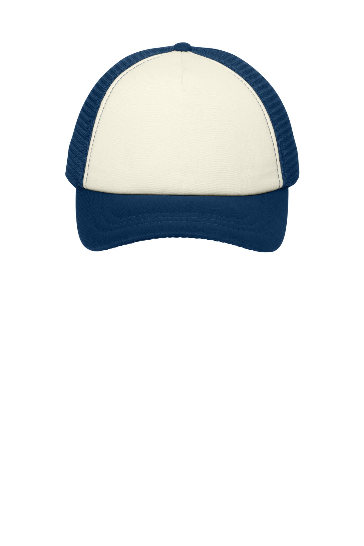 Port Authority  5-Panel Twill Foam Trucker Cap - Ivory/ Navy