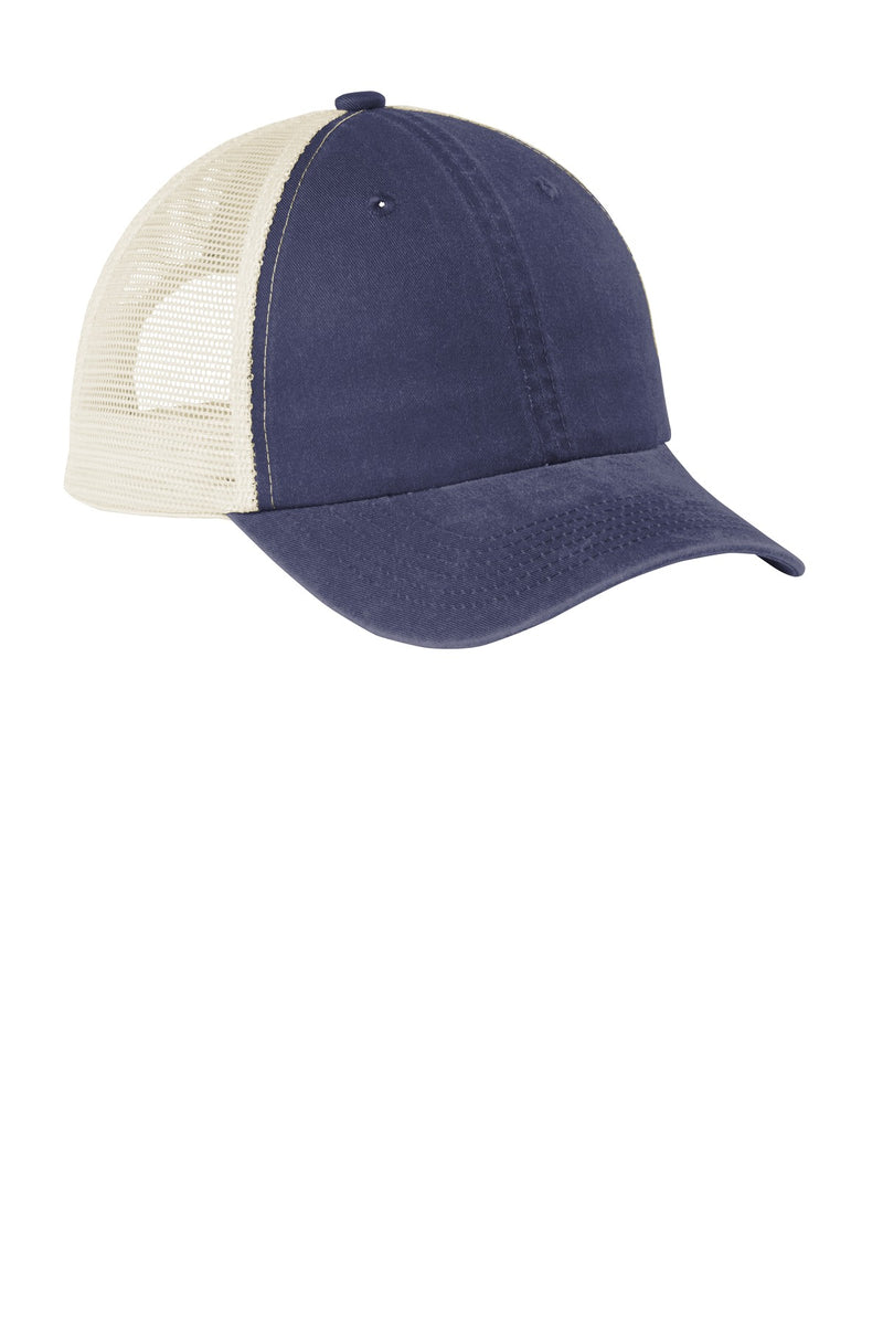 Port Authority  Beach Wash  Mesh Back Cap - Denim Blue/ Stone