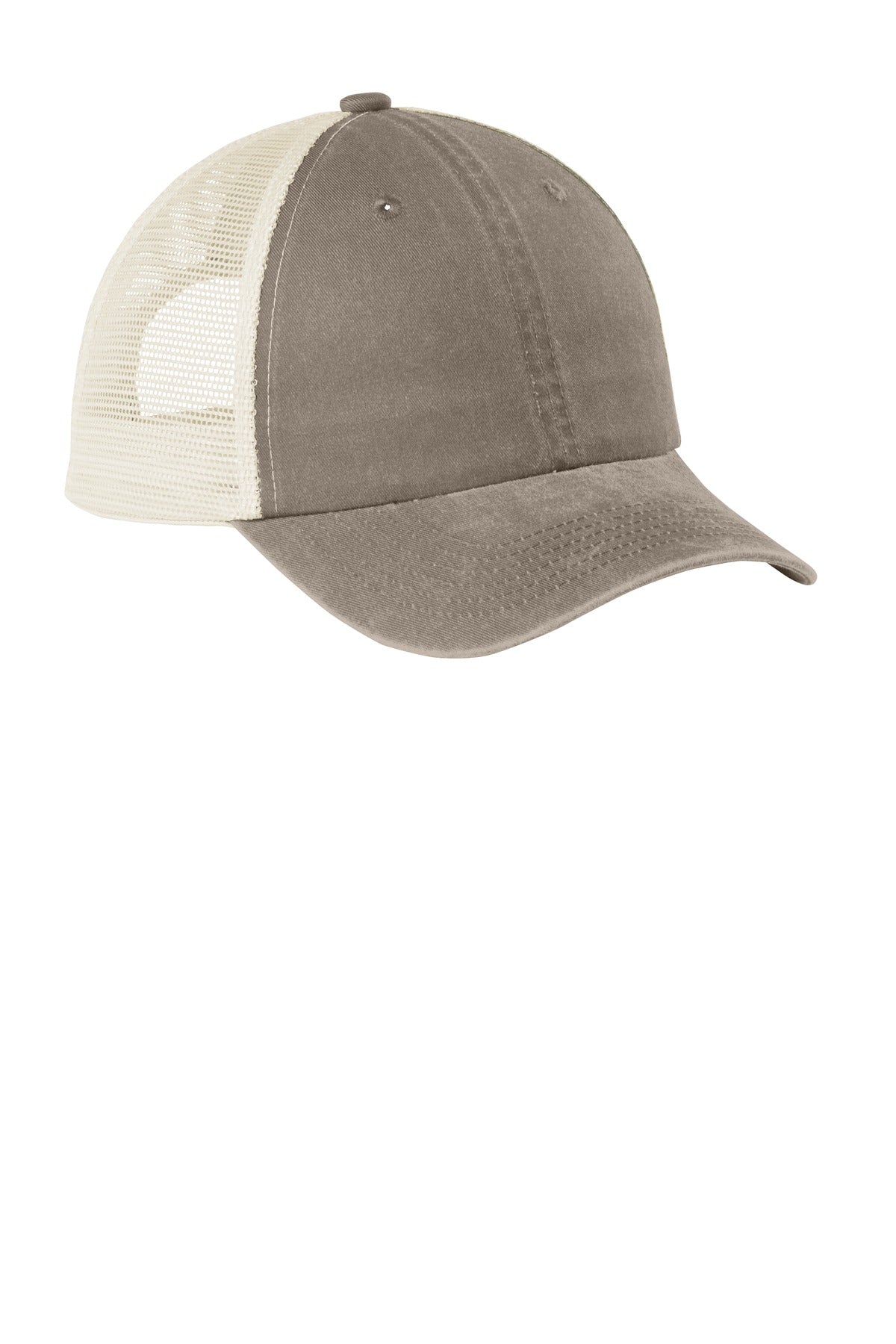 Port Authority  Beach Wash  Mesh Back Cap - Taupe/ Stone