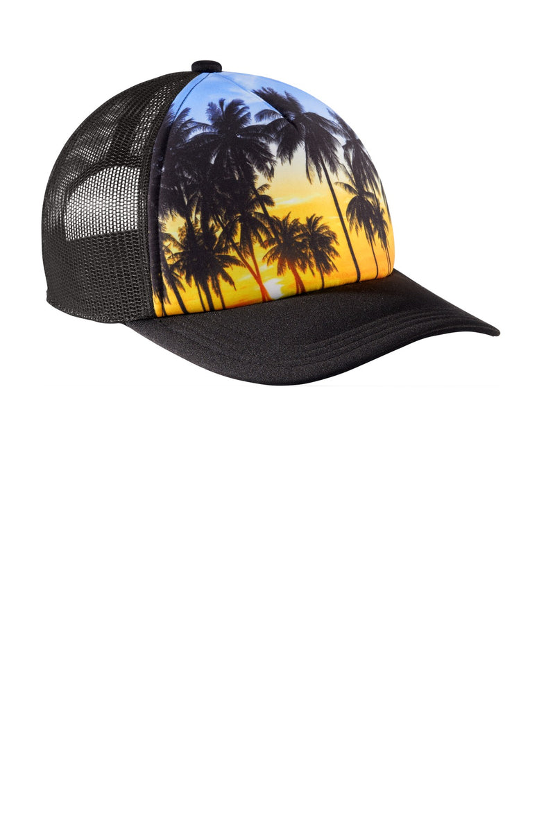 Port Authority  Photo Real Snapback Trucker Cap - Palm Trees