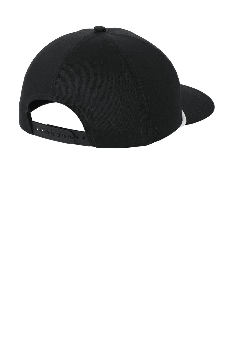 Port Authority Snapback Five-Panel Rope Cap - Black/ White