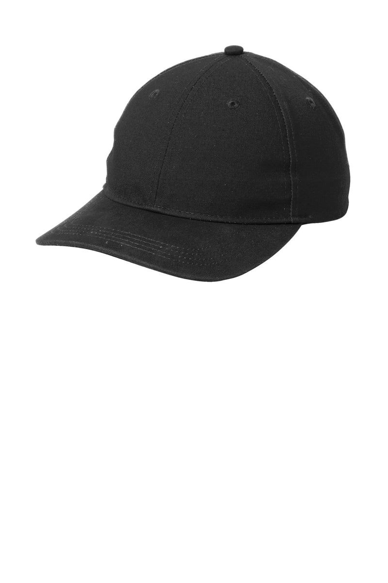 Port Authority Leather Strap Cap - Black