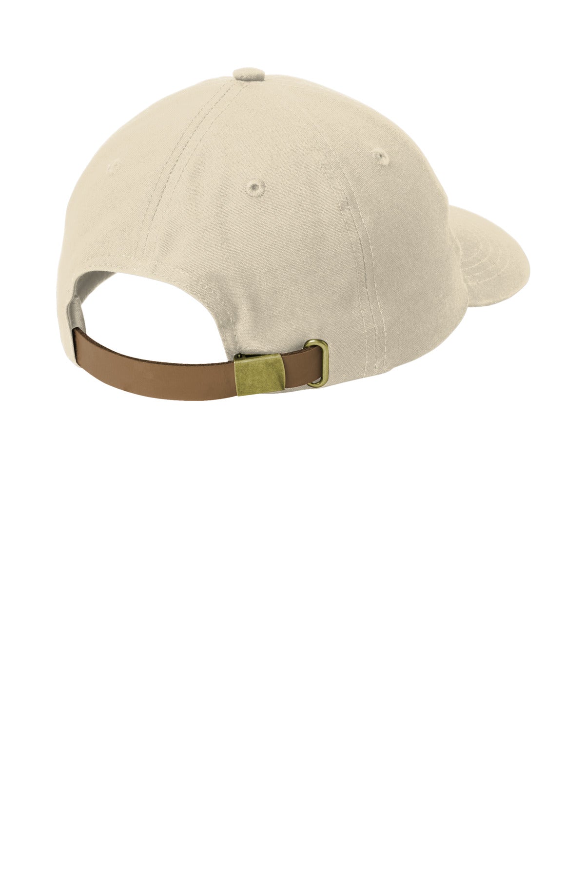 Port Authority Leather Strap Cap - Khaki