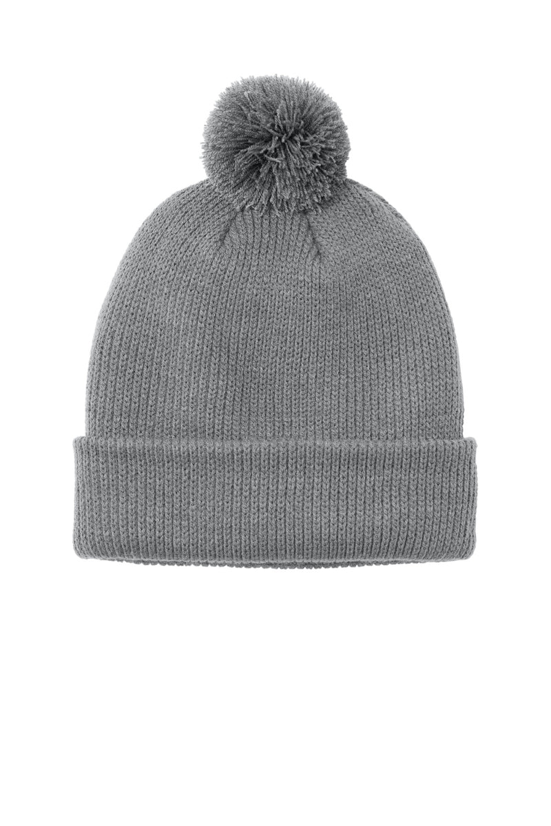 Port Authority Cozy Pom Beanie - Gusty Grey