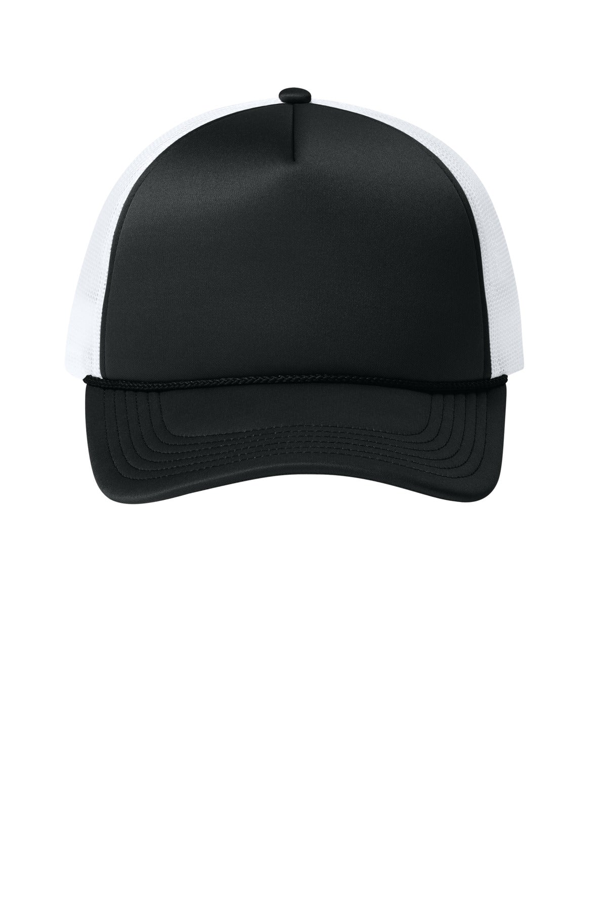 Port Authority Foam Truck'N Cap - Deep Black/ Deep Black/ White
