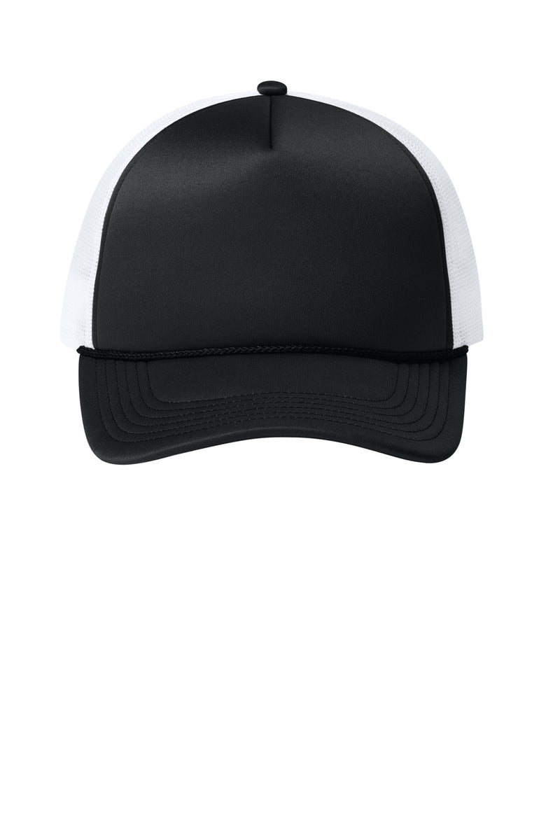Port Authority Foam Truck'N Cap - Deep Black/ Deep Black/ White