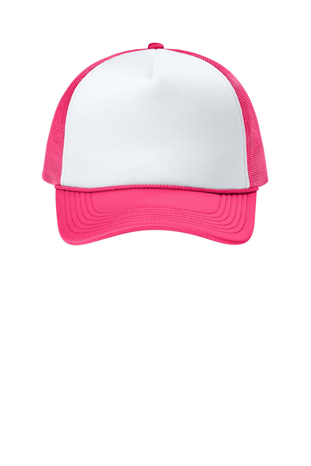 Port Authority Foam Truck'N Cap - White/ Neon Pink/ Neon Pink