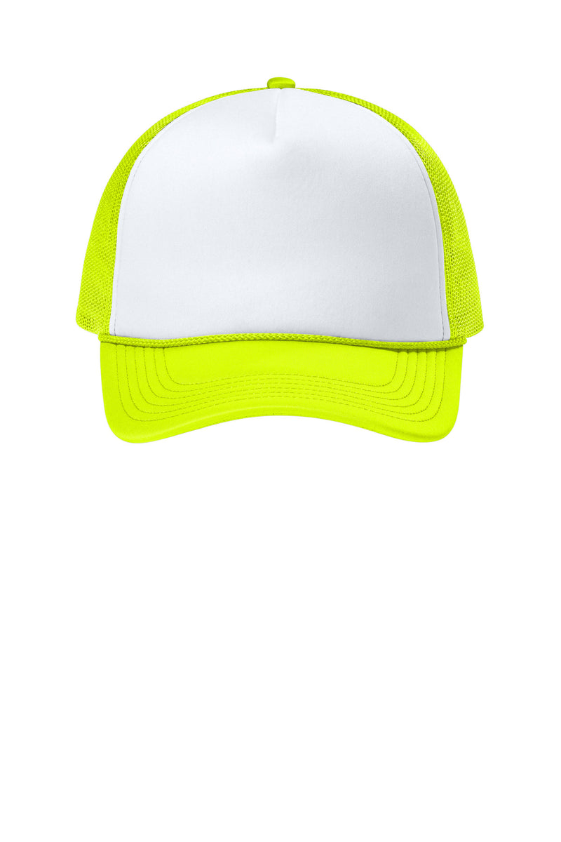 Port Authority Foam Truck'N Cap - White/ Neon Yellow/ Neon Yellow