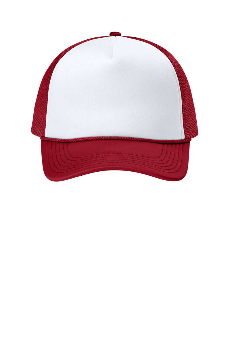 Port Authority Foam Truck'N Cap - White/ Rich Red/ Rich Red