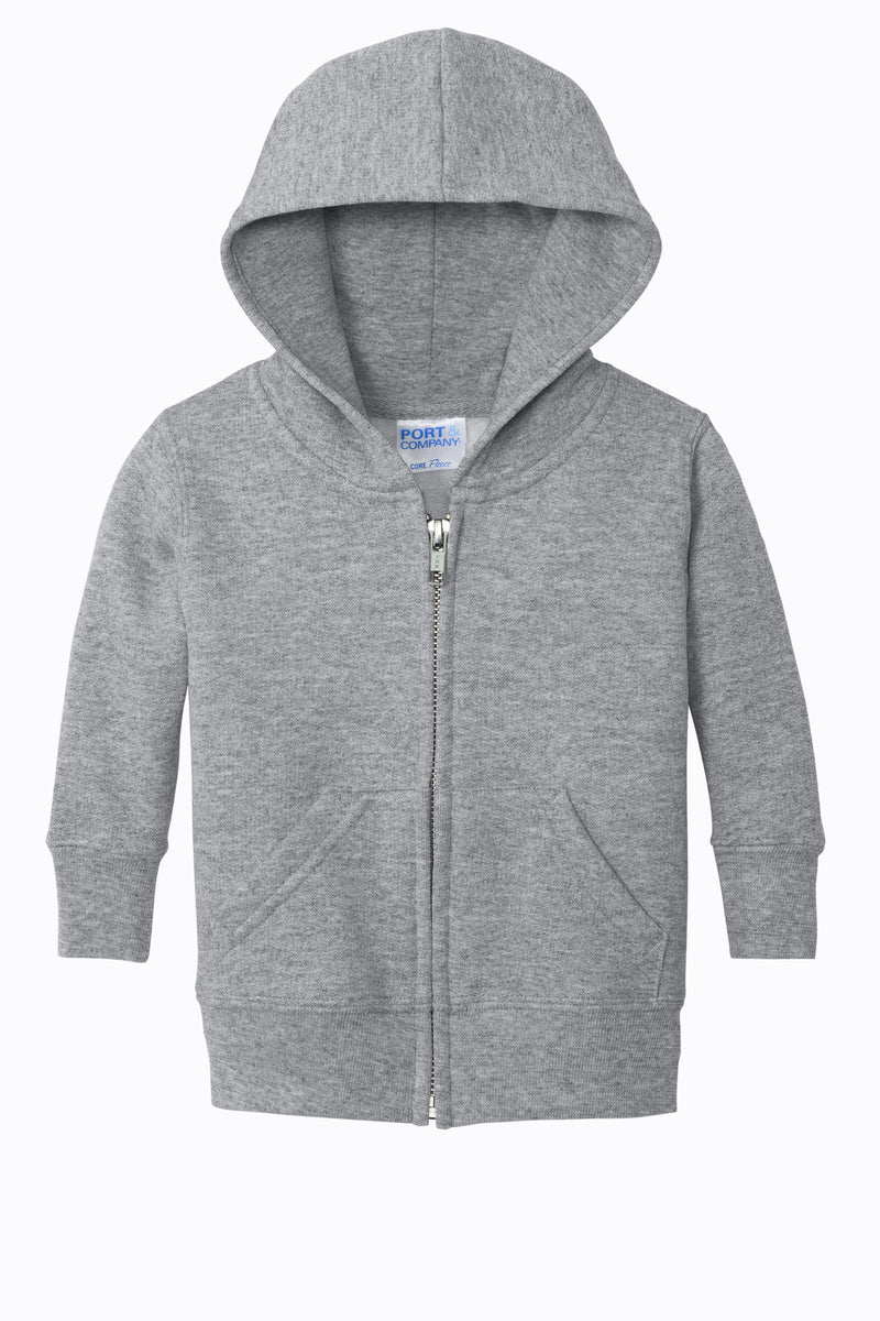 Port & Co Infant Core Fleece Full-Zip Hooded Sweatshirt - Athletic Heather