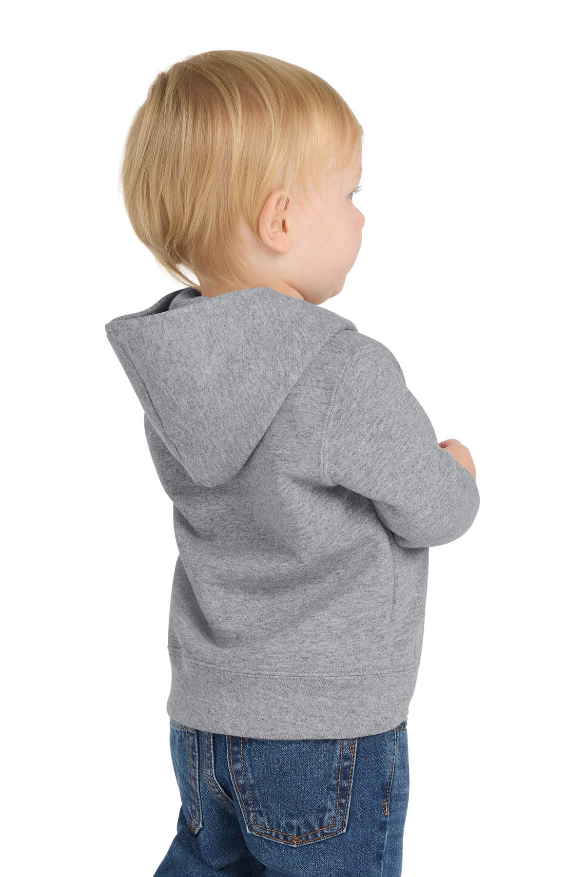 Port & Co Infant Core Fleece Full-Zip Hooded Sweatshirt - Athletic Heather