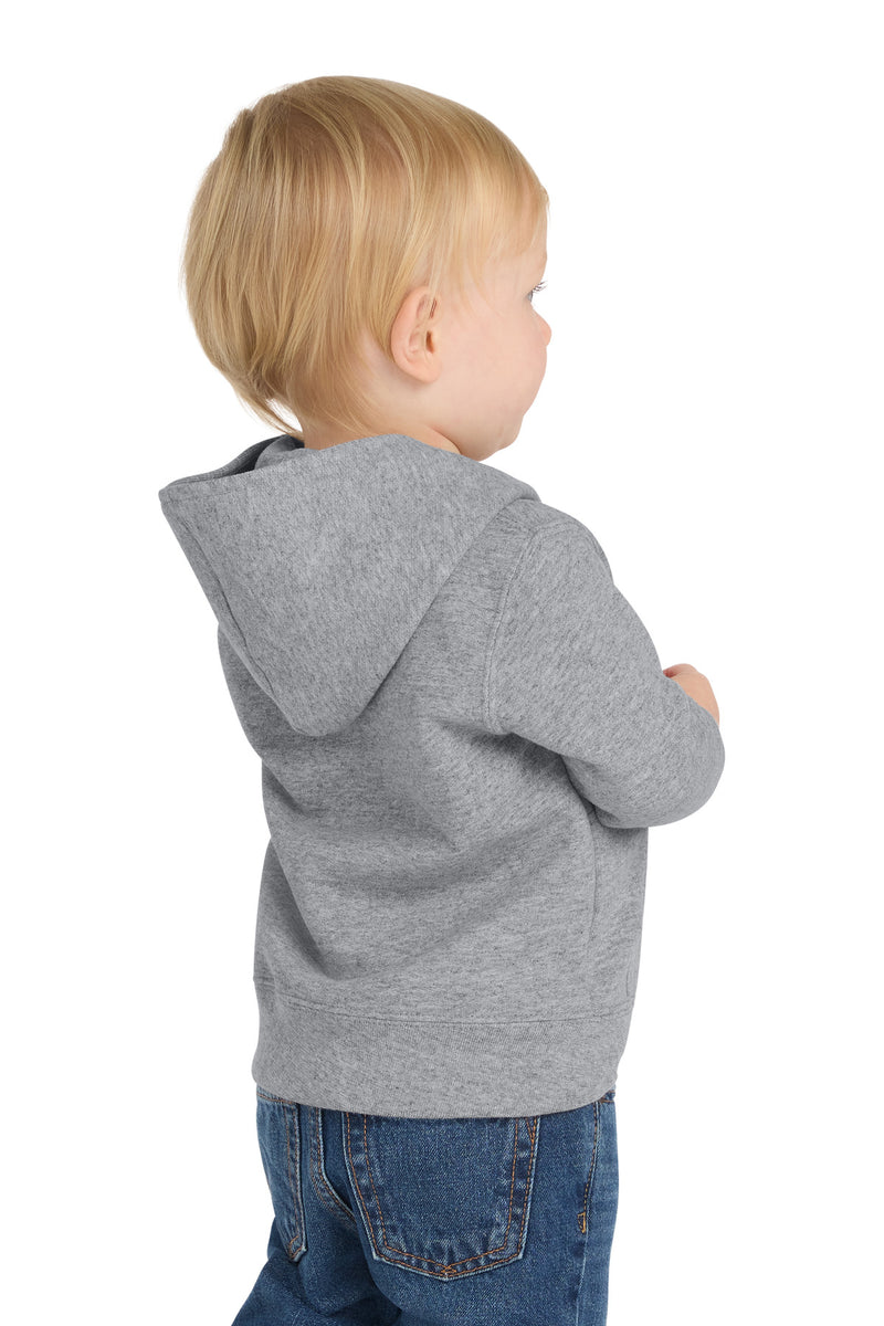 Port & Co Infant Core Fleece Full-Zip Hooded Sweatshirt - Athletic Heather