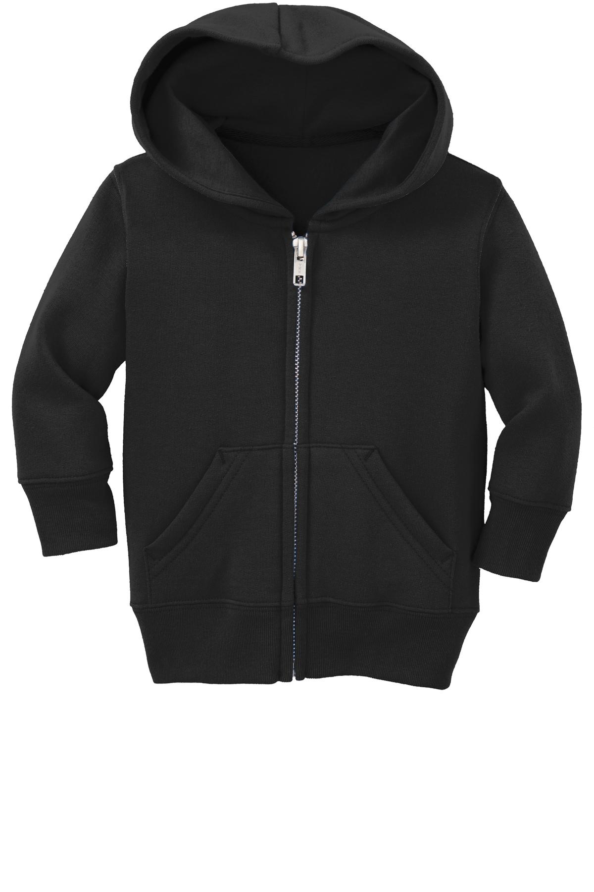 Port & Co Infant Core Fleece Full-Zip Hooded Sweatshirt - Jet Black