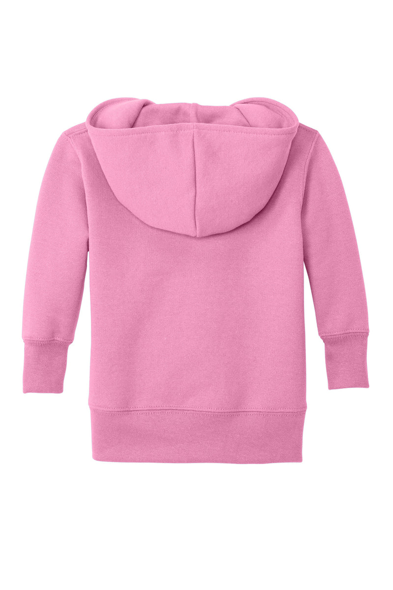Port & Co Infant Core Fleece Full-Zip Hooded Sweatshirt - Candy Pink